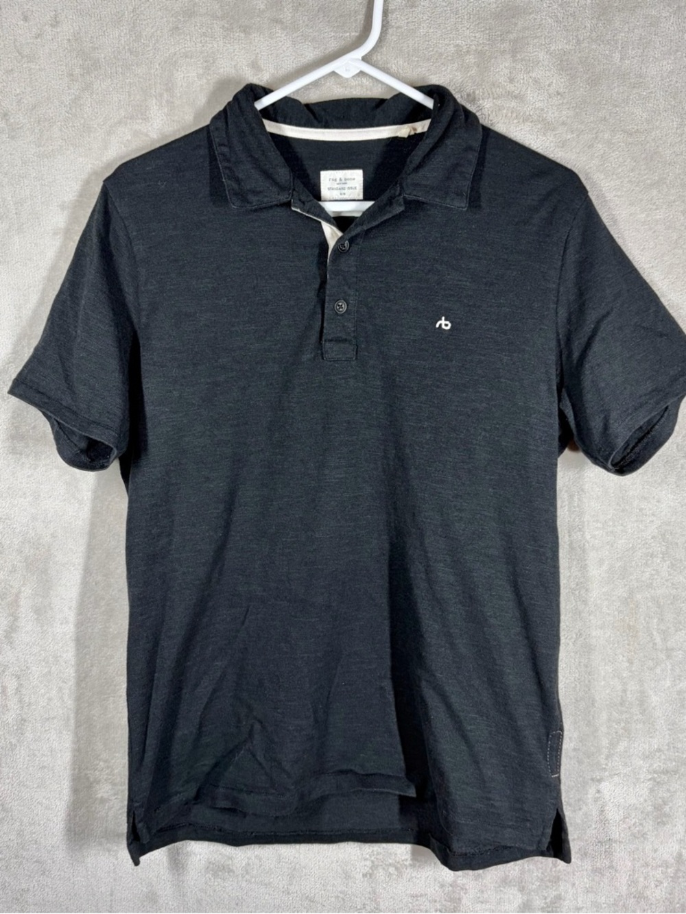 rag & bone Standard Issue Polo Shirt Men’s M Charcoal Casual Modern Quality